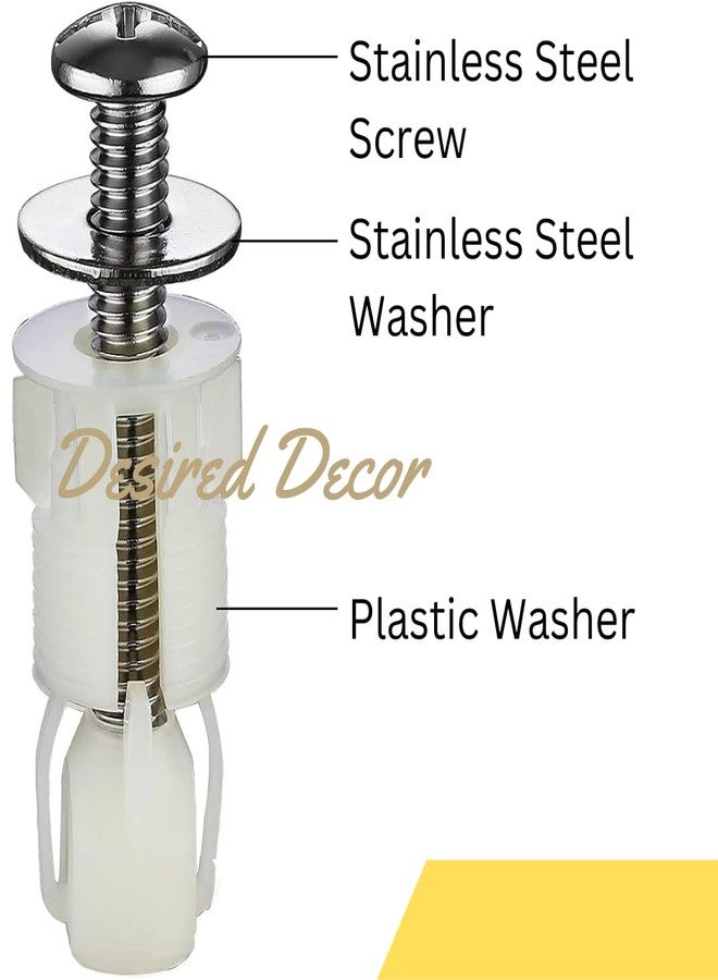 Desired Decor تجهيزات وتركيبات مقاعد المراحيض من ديسيرد ديكور | براغي وصواميل بلاستيكية لمقاعد المراحيض | برغي مفصل مقعد المرحاض | طقم قطع غيار مقاعد المراحيض - Image 5